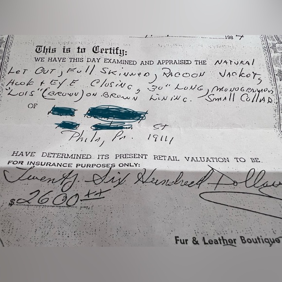 Vintage Natural Raccoon Fur Jacket 30” Let-Out Construction Small Collar Size M - Picture 15 of 15